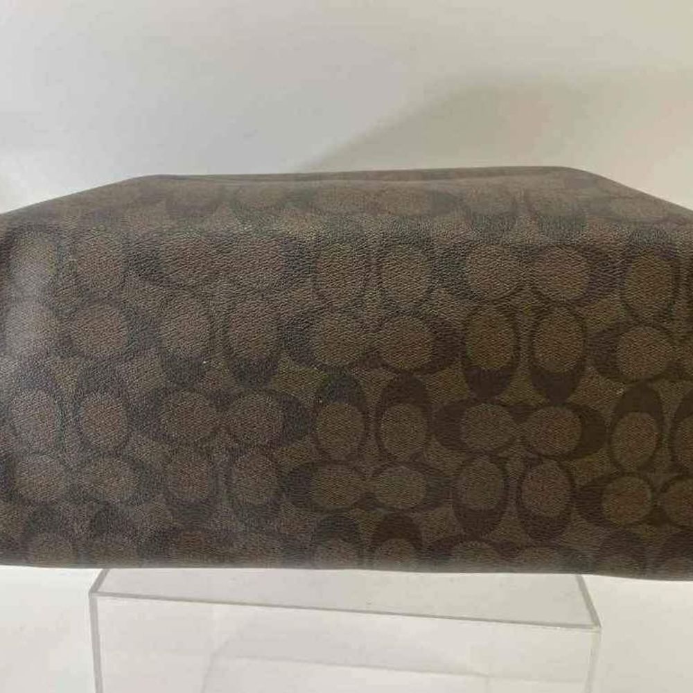COACH Brown Black Monogram Designer Handbag Purse Tote Bag - Picture 5 of 7